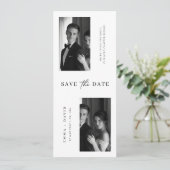 Modern Minimal Typography Bookmark Photo Wedding セーブザデート (スタンド正面)