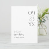 Modern Minimal Typography Wedding Save the Date セーブザデート (スタンド正面)