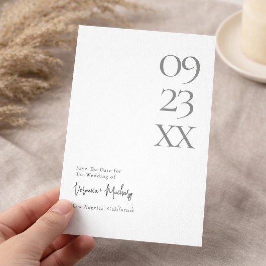 Modern Minimal Typography Wedding Save the Date セーブザデート
