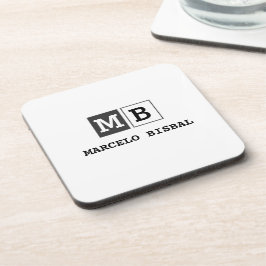 Modern Minimal Typography White Paper Square コースター