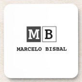 Modern Minimal Typography White Paper Square コースター (正面)