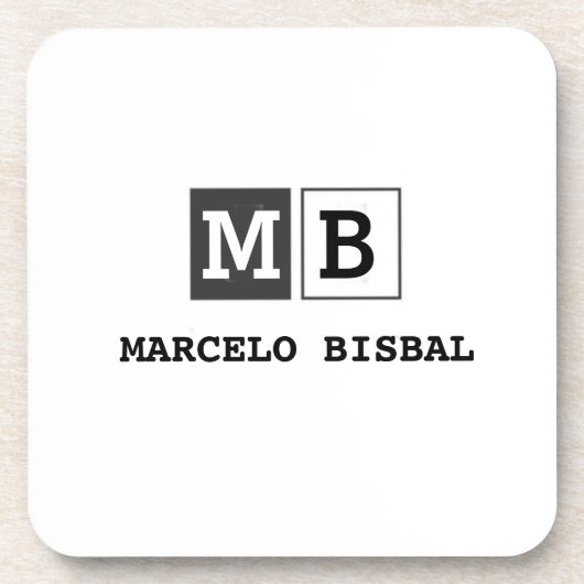 Modern Minimal Typography White Paper Square コースター (正面)