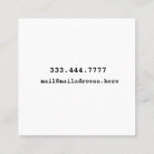 Modern Minimal Typography White Paper Square スクエア名刺 (裏面)