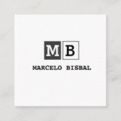 Modern Minimal Typography White Paper Square スクエア名刺 (正面)