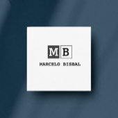 Modern Minimal Typography White Paper Square スクエア名刺