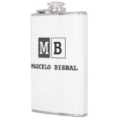 Modern Minimal Typography White Paper Square フラスク (左)