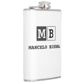 Modern Minimal Typography White Paper Square フラスク (右)