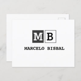 Modern Minimal Typography White Paper Square ポストカード
