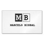 Modern Minimal Typography White Paper Square マグネット名刺 (正面)