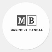 Modern Minimal Typography White Paper Square ラウンドシール (正面)