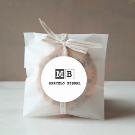 Modern Minimal Typography White Paper Square ラウンドシール