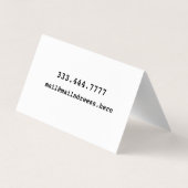 Modern Minimal Typography White Paper Square 名刺 (裏面)