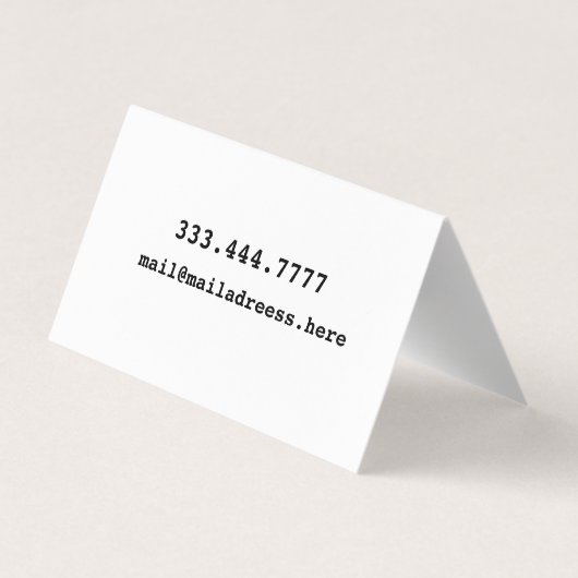 Modern Minimal Typography White Paper Square 名刺 (裏面)