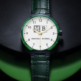 Modern Minimal Typography White Paper Square 腕時計