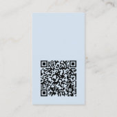 Modern Minimal Vertical Logo QR Code Soft Blue 名刺 (裏面)