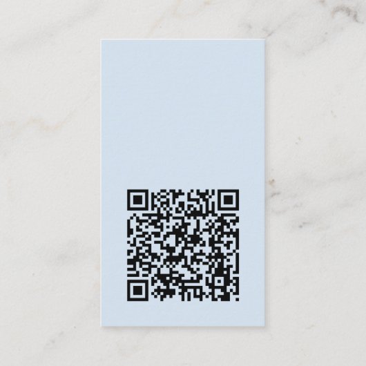 Modern Minimal Vertical Logo QR Code Soft Blue 名刺 (裏面)