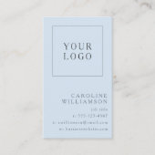 Modern Minimal Vertical Logo QR Code Soft Blue 名刺 (正面)