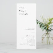 Modern Minimal Wedding Ceremony Order of Service プログラム (スタンド正面)