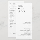 Modern Minimal Wedding Ceremony Order of Service プログラム (正面/裏面)