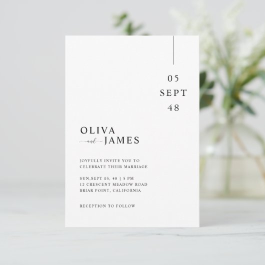 Modern Minimal Wedding Invitation 招待状 (スタンド正面)