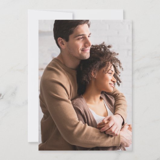 Modern Minimal Wedding Invitation Photo on Back 招待状 (裏面)