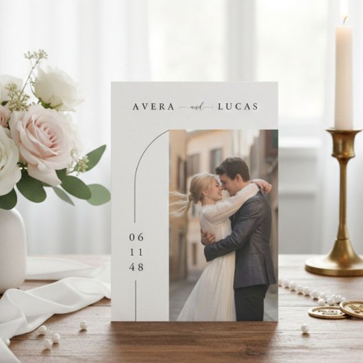 Modern Minimal Wedding Invitation with Photo 招待状