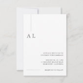 Modern Minimal Wedding Invitation with Photo 招待状 (裏面)