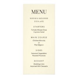 Modern Minimal Wedding Menu ラックカード