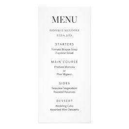 Modern Minimal Wedding Menu ラックカード