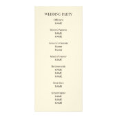 Modern Minimal Wedding Program ラックカード (裏面)