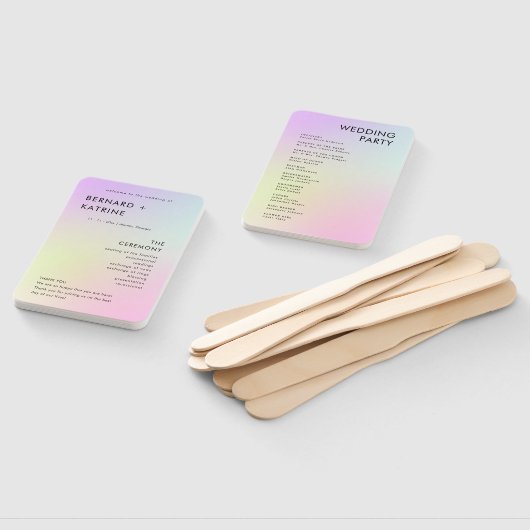 Modern Minimal Wedding Program Order Of Events ハンドファン (組立なし)