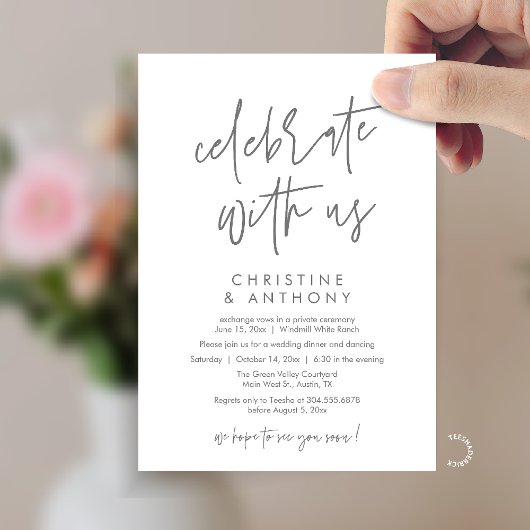 Modern Minimal Wedding Reception Dinner 招待状