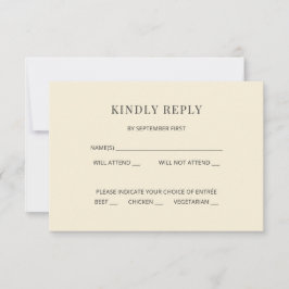 Modern Minimal Wedding RSVP Card 招待状