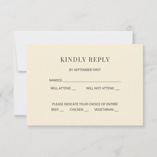 Modern Minimal Wedding RSVP Card 招待状 (正面)