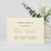 Modern Minimal Wedding RSVP Card Photo on Back 招待状 (スタンド正面)