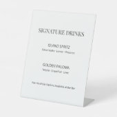 Modern Minimal Wedding Signature Drinks Sign 台座サイン (正面)