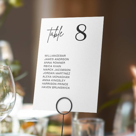 Modern Minimal Wedding Table Number Seating Chart テーブルナンバー