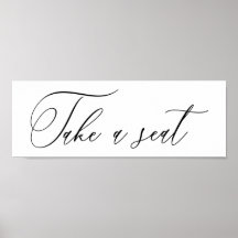 Modern Minimal Wedding Take A Seat Cards