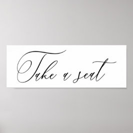 Modern Minimal Wedding Take A Seat Cards ポスター