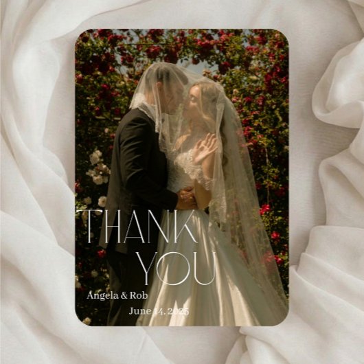 Modern Minimal Wedding Thank You | Editable Templa 招待状