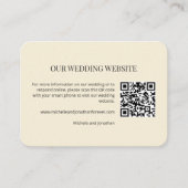 Modern Minimal Wedding Website QR Code Insert Card エンクロージャーカード (正面)