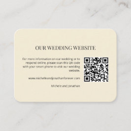 Modern Minimal Wedding Website QR Code Insert Card エンクロージャーカード