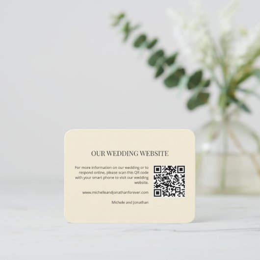 Modern Minimal Wedding Website QR Code Insert Card エンクロージャーカード (スタンド正面)