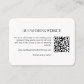 Modern Minimal Wedding Website QR Code Insert Card エンクロージャーカード (正面)