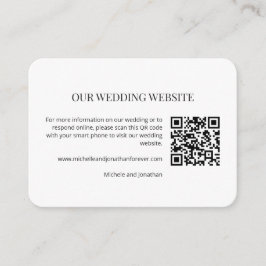 Modern Minimal Wedding Website QR Code Insert Card エンクロージャーカード
