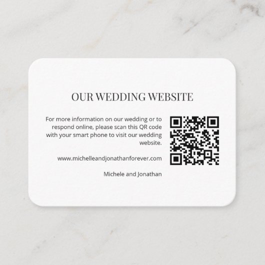 Modern Minimal Wedding Website QR Code Insert Card エンクロージャーカード (正面)