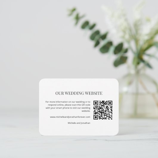 Modern Minimal Wedding Website QR Code Insert Card エンクロージャーカード (スタンド正面)