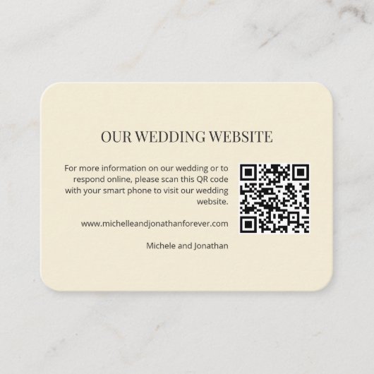 Modern Minimal Wedding Website QR Code Insert Card エンクロージャーカード (正面)