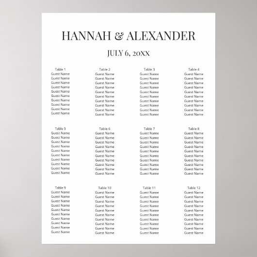 Modern Minimal Wedding Welcome Sign ポスター (正面)