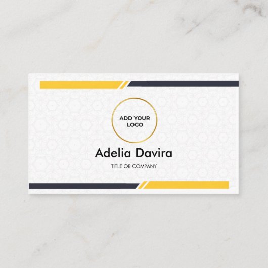 Modern Minimal White Gold Consultant Business Card 名刺 (裏面)